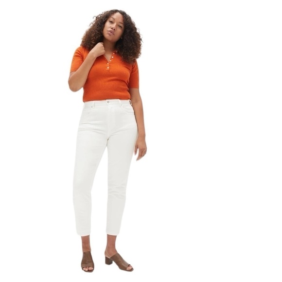 Everlane The Curvy Cheeky Jean In Bone White Crop - Picture 1 of 14